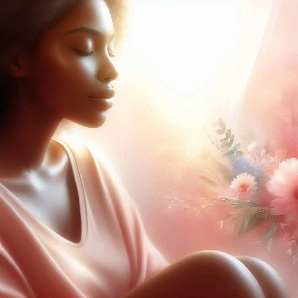 Mutter ohne Kind Baby, Zärtlichkeit, rosa, helle Farben, Sanftheit